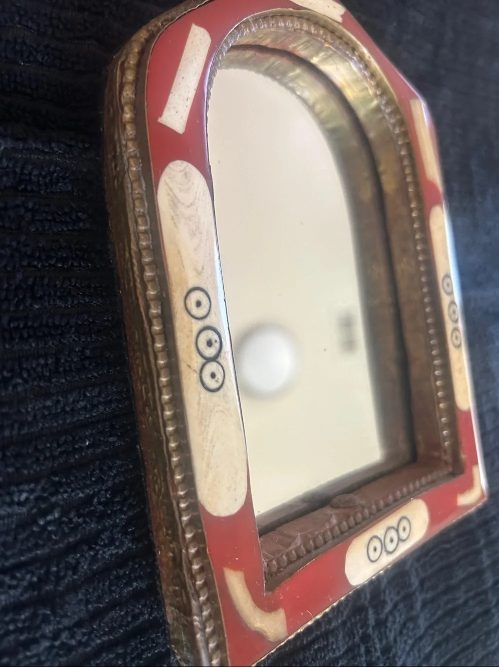 Handcrafted Red and Gold Decorative Wall Mirror